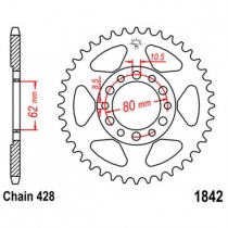 Звезда задняя JT JTR1842.50