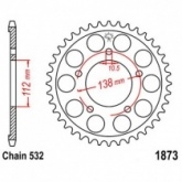 Звезда задняя JT JTR1873.48