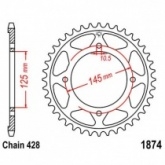 Звезда задняя JT JTR1874.56