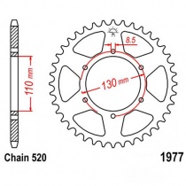 Звезда задняя JT JTR1977.48
