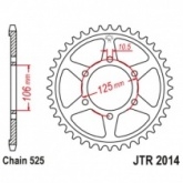 Звезда задняя JT JTR2014.44