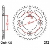 Звезда задняя JT JTR212.34
