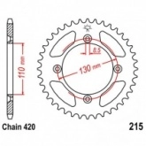 Звезда задняя JT JTR215.46