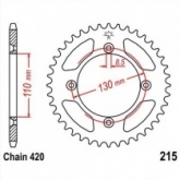 Звезда задняя JT JTR215.49