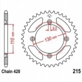 Звезда задняя JT JTR215.49