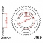 Звезда задняя JT JTR24.50