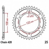 Звезда задняя JT JTR25.60