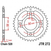 Звезда задняя JT JTR272.31