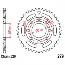 Звезда задняя JT JTR279.30
