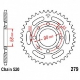 Звезда задняя JT JTR279.42