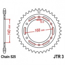 Звезда задняя JT JTR3.47