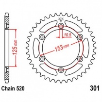 Звезда задняя JT JTR301.48