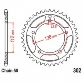 Звезда задняя JT JTR302.41