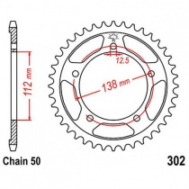 Звезда задняя JT JTR302.42
