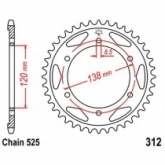 Звезда задняя JT JTR312.38