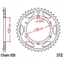 Звезда задняя JT JTR312.38