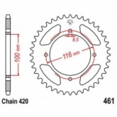 Звезда задняя JT JTR461.49