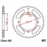 Звезда задняя JT JTR461.52