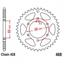 Звезда задняя JT JTR468.36