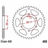 Звезда задняя JT JTR468.42