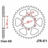 Звезда задняя JT JTR471.45