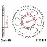 Звезда задняя JT JTR471.50