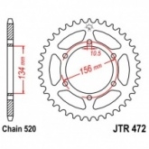 Звезда задняя JT JTR472.40