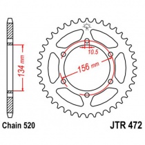 Звезда задняя JT JTR472.40