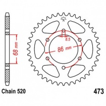 Звезда задняя JT JTR473.37