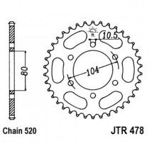 Звезда задняя JT JTR478.46 Black