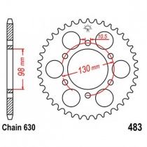 Звезда задняя JT JTR483.35