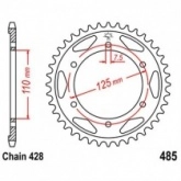 Звезда задняя JT JTR485.48