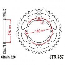 Звезда задняя JT JTR487.37
