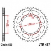 Звезда задняя JT JTR487.43 Black