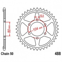 Звезда задняя JT JTR488.42