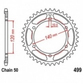 Звезда задняя JT JTR499.49