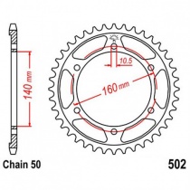 Звезда задняя JT JTR502.49