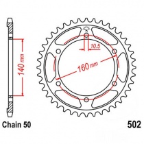 Звезда задняя JT JTR502.50