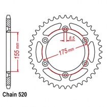 Звезда задняя JT JTR510.46