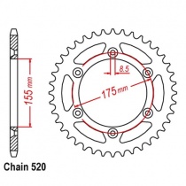 Звезда задняя JT JTR510.50