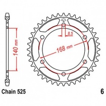 Звезда задняя JT JTR6.42