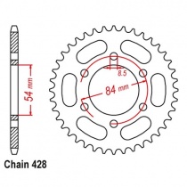 Звезда задняя JT JTR600.52