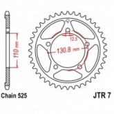 Звезда задняя JT JTR7.45
