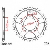 Звезда задняя JT JTR702.42