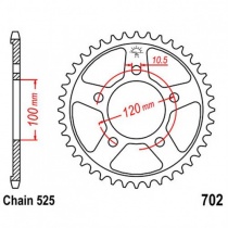 Звезда задняя JT JTR702.43