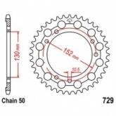 Звезда задняя JT JTR729.46