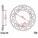 Звезда задняя JT JTR729.46