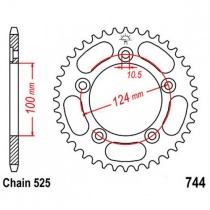 Звезда задняя JT JTR744.39