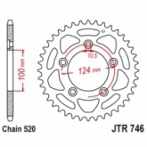 Звезда задняя JT JTR746.39