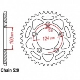 Звезда задняя JT JTR746.48